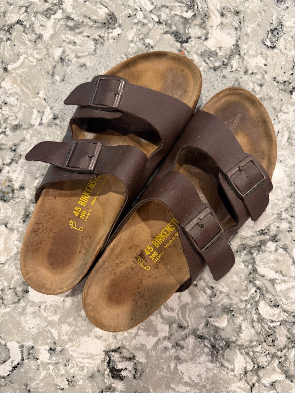 Birkenstock Men's Double Buckle Sandals in Dark Brown